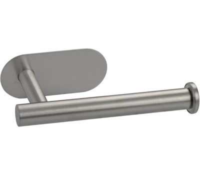 BRIMIX - Держатель туалетной бумаги из нержавеющей стали, антивандальный,на овальном основании, на самоклейке, цвет сатин . 79913