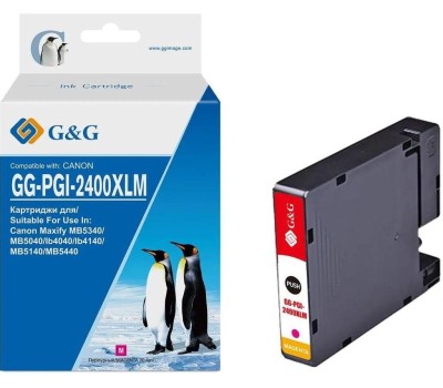 Картридж струйный G&G Картридж струйный GG-PGI-2400XLM PGI-2400XL M пурпурный (20.4мл) для Canon Maxify iB4040/iB4140/МВ5040/MB5140/МВ5340/MB5440