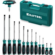 KRAFTOOL IMPACT 13 шт, сквозной стержень Cr-Mo, набор ударных отверток (25035)