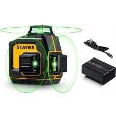 STAYER SL-3D, 50м, точн. +/-0,5 мм/м, зеленый лазерный нивелир (34963)