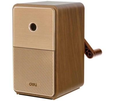 DELI Точилка для карандашей механическая 71160Brown 1 отверстие пластик коричневый