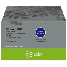 CACTUS Этикетки CS-LW-11356 сег.:89x41мм черный белый 300шт/рул Dymo Label Writer 450/4XL