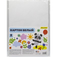 SILWERHOF Картон белый белый немелованная 8л. 1цв. A4 Веселая панда 230г/м2 1диз. ПЭТ