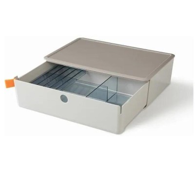 DELI Короб для хранения XDM31grey, 1 выдвижной ящик, 250x220x125, пластик, серый