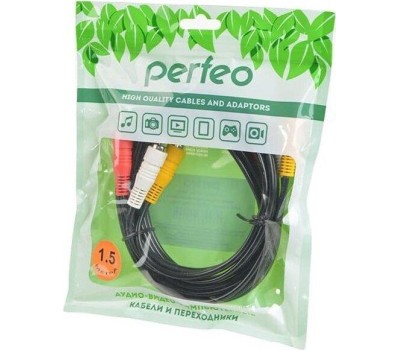 Аудио-видео шнур PERFEO (R3103) 3XRCA - 3XRCA 1.5 м