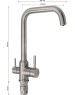 Смеситель кухонный MAGNUS 91115 Смеситель кухонный Г-образный гусак шаровый с двойным выпуском воды для фильтра нерж.ст