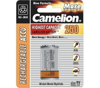 Аккумулятор CAMELION (5014) 9V-250mAh Ni-Mh BL-1 (NH-9V250BP1, аккумулятор,9В)
