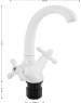 Смеситель для кухни BRIMIX 4409 Смеситель для кухни, металлокерамика, из высокопрочного АБС пластика, ручка КРЕСТ, цвет БЕЛЫЙ.