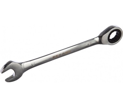 Рожковый ключ REXANT (12-4841-1) Набор ключей комбинированных трещоточных (8, 10, 13, 17, 19мм), 5 шт, CrV, зеркальное хромирование