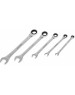 Рожковый ключ REXANT (12-4841-1) Набор ключей комбинированных трещоточных (8, 10, 13, 17, 19мм), 5 шт, CrV, зеркальное хромирование