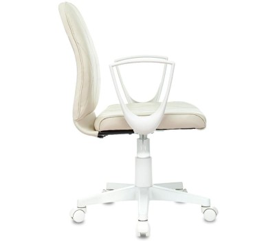 БЮРОКРАТ Кресло CH-W327 слоновая кость OR-10 эко.кожа крестов. пластик пластик белый