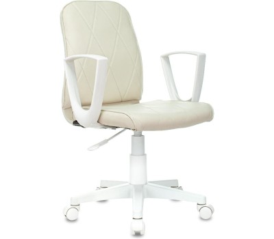 БЮРОКРАТ Кресло CH-W327 слоновая кость OR-10 эко.кожа крестов. пластик пластик белый