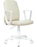 БЮРОКРАТ Кресло CH-W327 слоновая кость OR-10 эко.кожа крестов. пластик пластик белый
