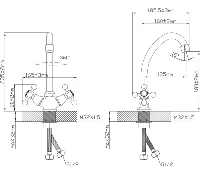 Смеситель OASIS L3014HCG_Vin для раковины