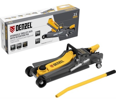 Домкрат гидравлический DENZEL Домкрат гидравлический подкатной с фиксатором, 2,5 т, 85-385 мм 51232