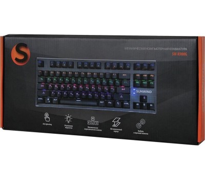 SUNWIND Клавиатура SW-K900G, проводная, USB, механическая, черный [1422332]