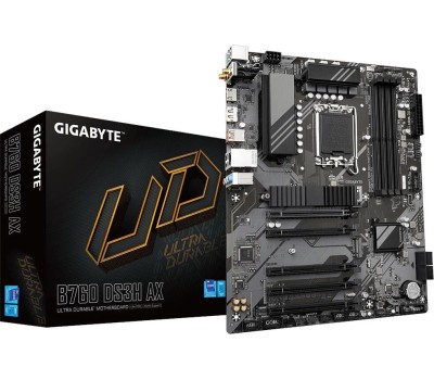 Материнская плата GIGABYTE Материнская плата B760M DS3H AX DDR4, Socket LGA 1700, Intel B760, mATX, Ret