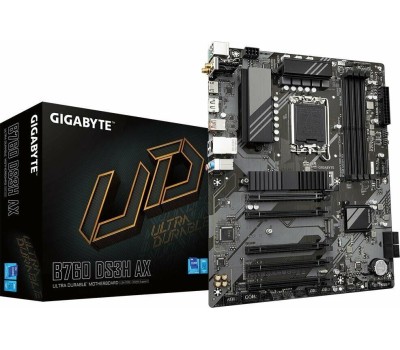 Материнская плата GIGABYTE Материнская плата B760M DS3H AX DDR4, Socket LGA 1700, Intel B760, mATX, Ret