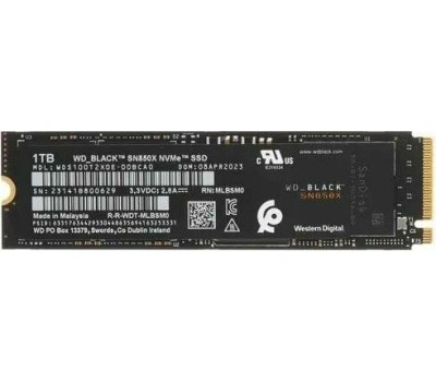 Накопитель SSD WD SSD накопитель Black SN850X S100T2X0E 1ТБ, M.2 2280, PCIe 4.0 x4, NVMe, M.2
