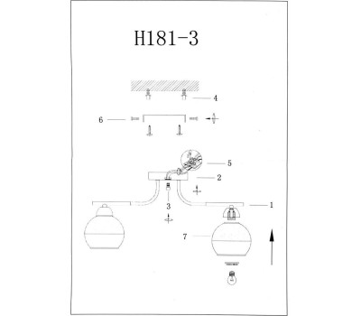 освещение HIPER Люстра Tommy H181-3, 3 х 60 Вт, черный