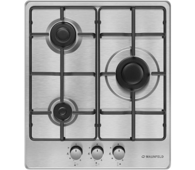 Варочная панель газовая MAUNFELD Газовая варочная панель EGHS.43.3STS-ES, 3 конфорки, нержавеющая сталь, серебристый