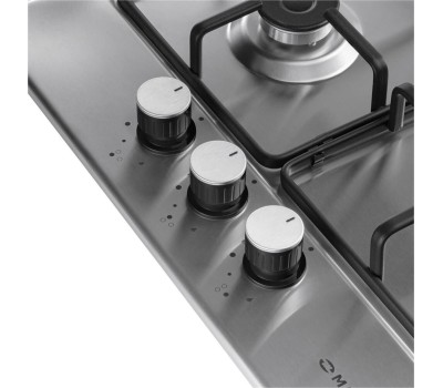 Варочная панель газовая MAUNFELD Газовая варочная панель EGHS.43.3STS-ES, 3 конфорки, нержавеющая сталь, серебристый
