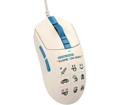 A4TECH Мышь проводная Bloody W72 Ultra Pixels Blue, игровая, оптическая, 20000dpi, рисунок и бежевый
