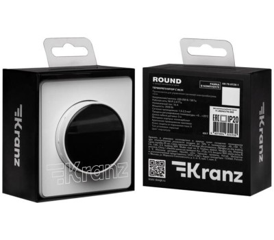 KRANZ Терморегулятор ROUND Wi-Fi с/у перламутр