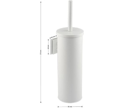 САНАКС - Ёрш для унитаза круглый, настенный, из нержавеющей стали, цвет БЕЛЫЙ. 31402