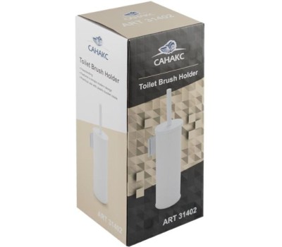 САНАКС - Ёрш для унитаза круглый, настенный, из нержавеющей стали, цвет БЕЛЫЙ. 31402