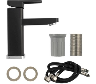 GFmark - Смеситель на раковину, шаровый, из высокопрочного пластика АБС, квадратный корпус, модель Элегант, цвет ЧЁРНЫЙ. 5978