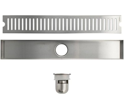 САНАКС - Трап душевой 500х80 мм, вертикальный выпуск 50мм, с гидрозатвором, из нержавеющей стали марки SUS 304, цвет САТИН. 00053-50