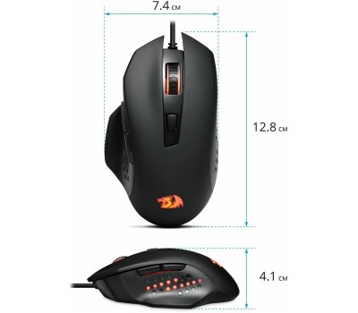 DEFENDER Мышь проводная игровая Redragon Gainer (Гейнер) черный,6 кнопок,3200dpi