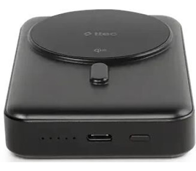TTEC Внешний аккумулятор ReCharger Pro M 10000mAh Qi2&MagSafe Competible 15W Powerbank со встроенным кабелем PD 30WUSB-C - USB-C. Цвет: черный