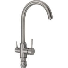 Смеситель кухонный MAGNUS 91114 Смеситель кухонный С-образный гусак , шаровый , с двойным выпуском воды для фильтра, из