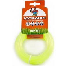 Леска КУЗЬМИЧ ЛТР-101 Леска для триммера 2 мм, 15 м (квадрат)