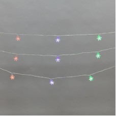 Гирлянда NEON-NIGHT (304-024) Гирлянда светодиодная Снежинки большие 5м, 20LED, IP20, прозрачный провод, свечение мульти (RG/RB), мигание, 230В