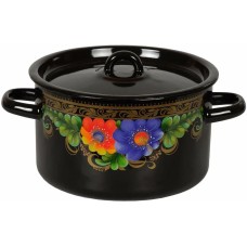 Кастрюля СТАЛЬЭМАЛЬ 1с17с эмал 4,5л черн с рис