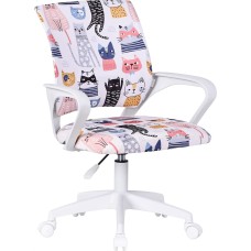 Кресло DEFENDER (64815) Fiesta белый+принт Коты