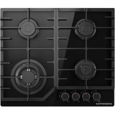 Варочная поверхность газовая KUPPERSBERG Газовая варочная панель Hi-tech FG 66 B, 4 конфорки, закаленное стекло, черный