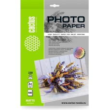 CACTUS Фотобумага CS-MA4230100 A4/230г/м2/100л./белый матовое для струйной печати