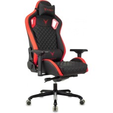 Кресло компьютерное игровое KNIGHT Кресло игровое Titan черный/красный ромбик эко.кожа с подголов. крестов. металл