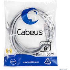 Cabeus PC-FTP-RJ45-Cat.6-5m-LSZH Патч-корд F/UTP, категория 6, 2xRJ45/8p8c, экранированный, серый, LSZH, 5м