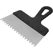СИБРТЕХ Шпатель из нержавеющей стали, 200 мм, зуб 6 х 6 мм, пластмассовая ручка 85464