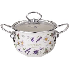 Кастрюля AGNESS КАСТРЮЛЯ ЭМАЛИРОВАННАЯ СО СТЕКЛЯННОЙ КРЫШКОЙ СЕРИЯ 