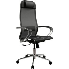 МЕТТА Кресло ErgoLife Set 4 черный сиденье черный сетка с подголов. крестов. сталь хром