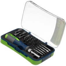 СИБРТЕХ Отвертка реверсивная с набором бит и торцевыми головками, 35 шт, CrV 13337