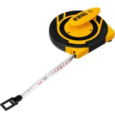 DENZEL Рулетка геодезическая 30 м х 15 мм, закрытый корпус, фиберглассовая лента 31291