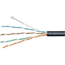 CABEUS Кабель информационный UTP-4P-Cat.5e-SOLID-OUT-LSZH-UV-100 кат.5E U/UTP 4 пары LSZH универсальный 100м черный