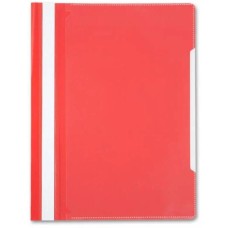 БЮРОКРАТ Папка-скоросшиватель -PS20RED A4 прозрач.верх.лист пластик красный 0.12/0.16